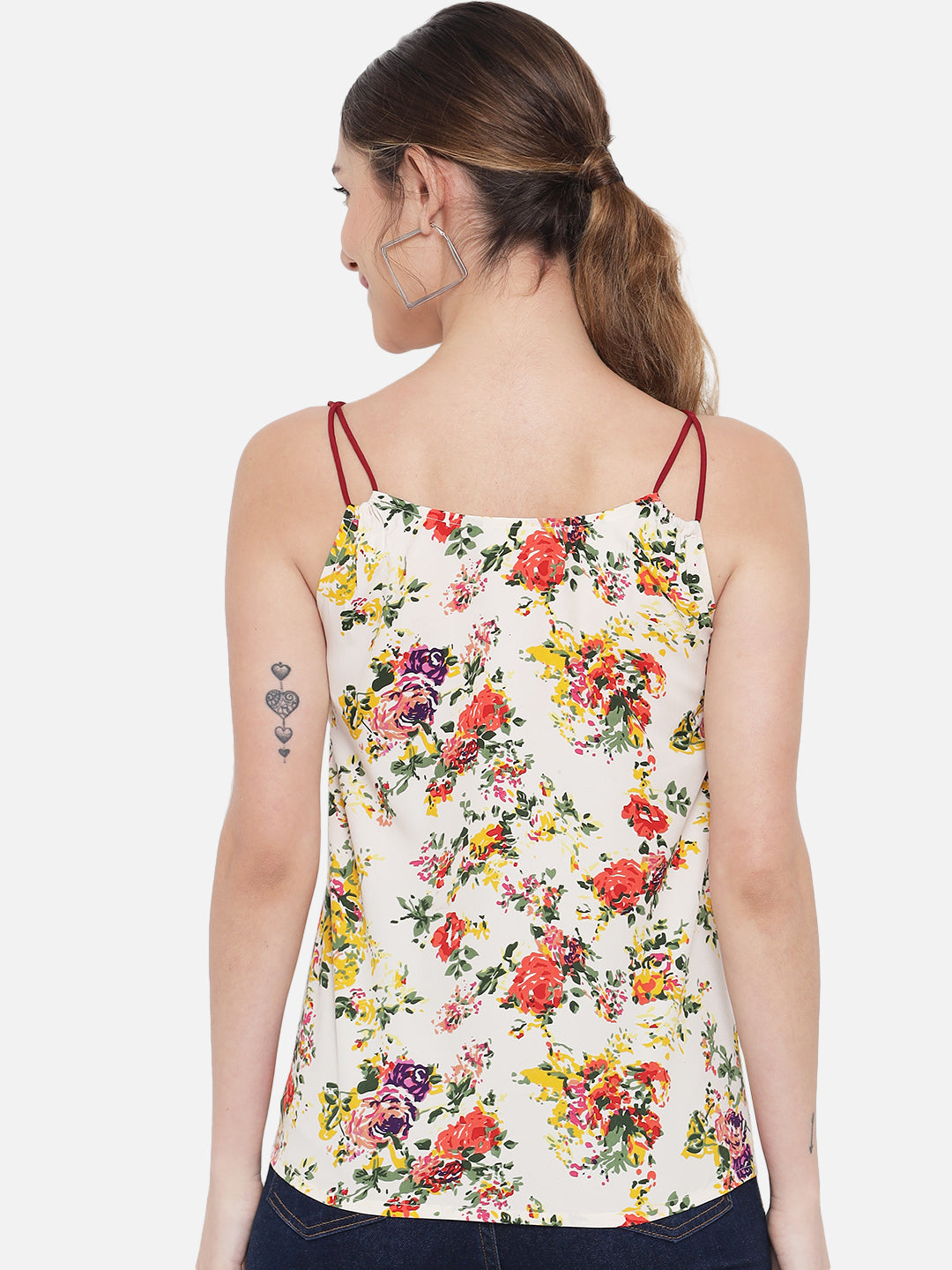 Multicolor Floral Sleeveless Spaghetti Top for Women