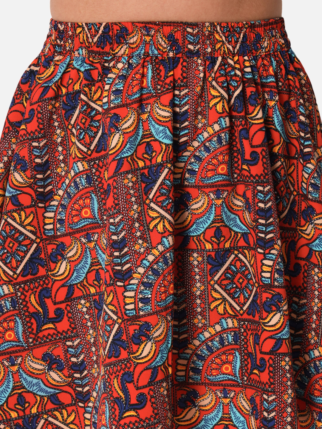 All-Over Printed Above Knee Length Skirt for Women