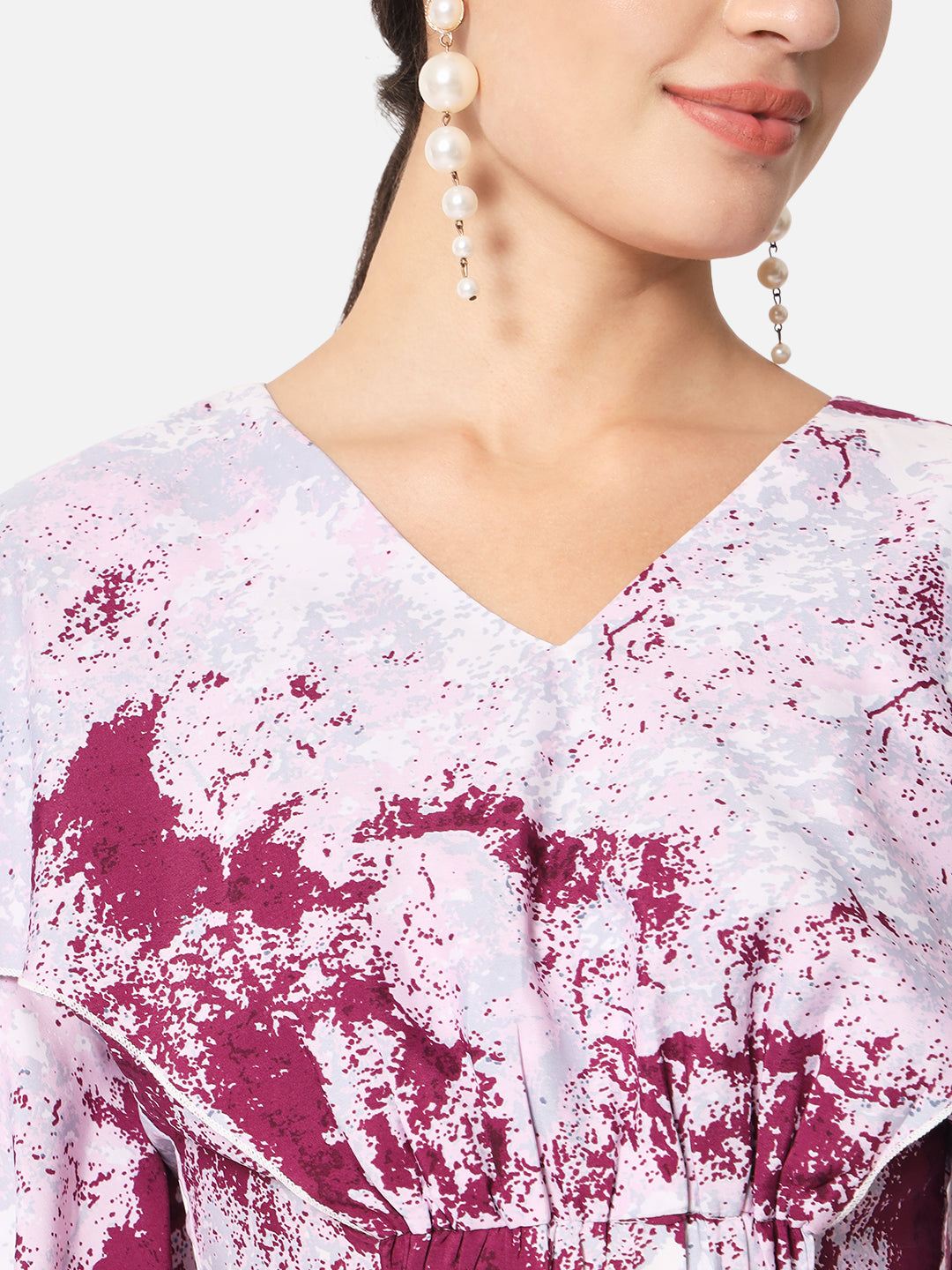 Multicolor Tie Dye V-Neck Crop Top for Women