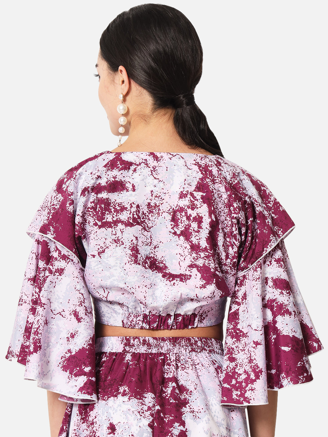 Multicolor Tie Dye V-Neck Crop Top for Women