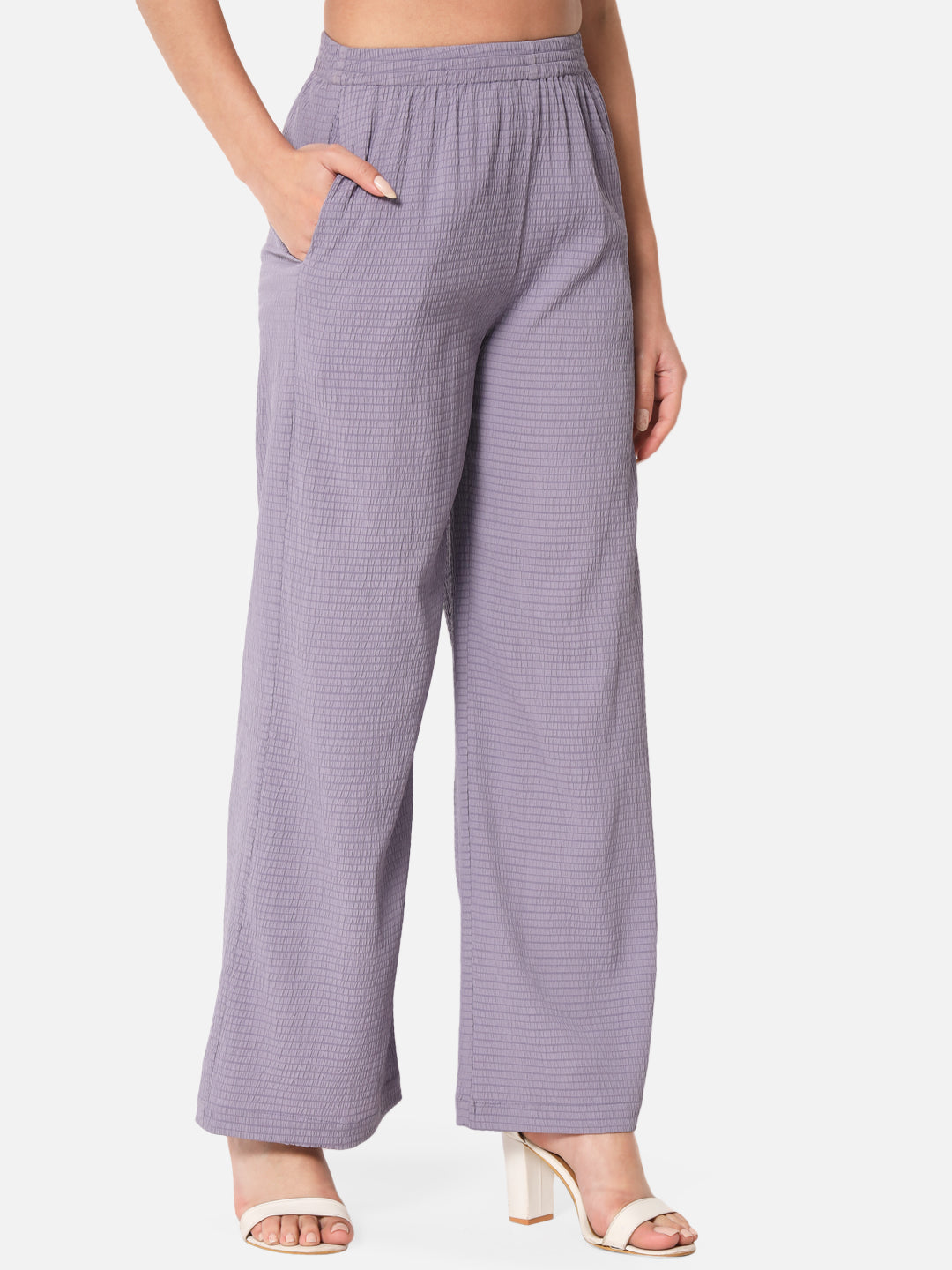 Purple Straight Palazzo for Women