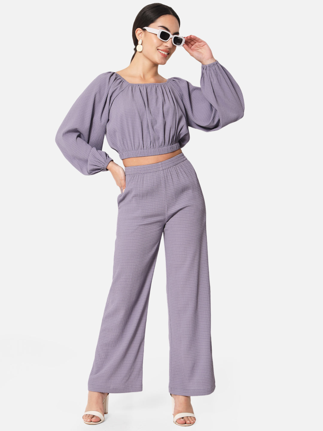Purple Straight Palazzo for Women