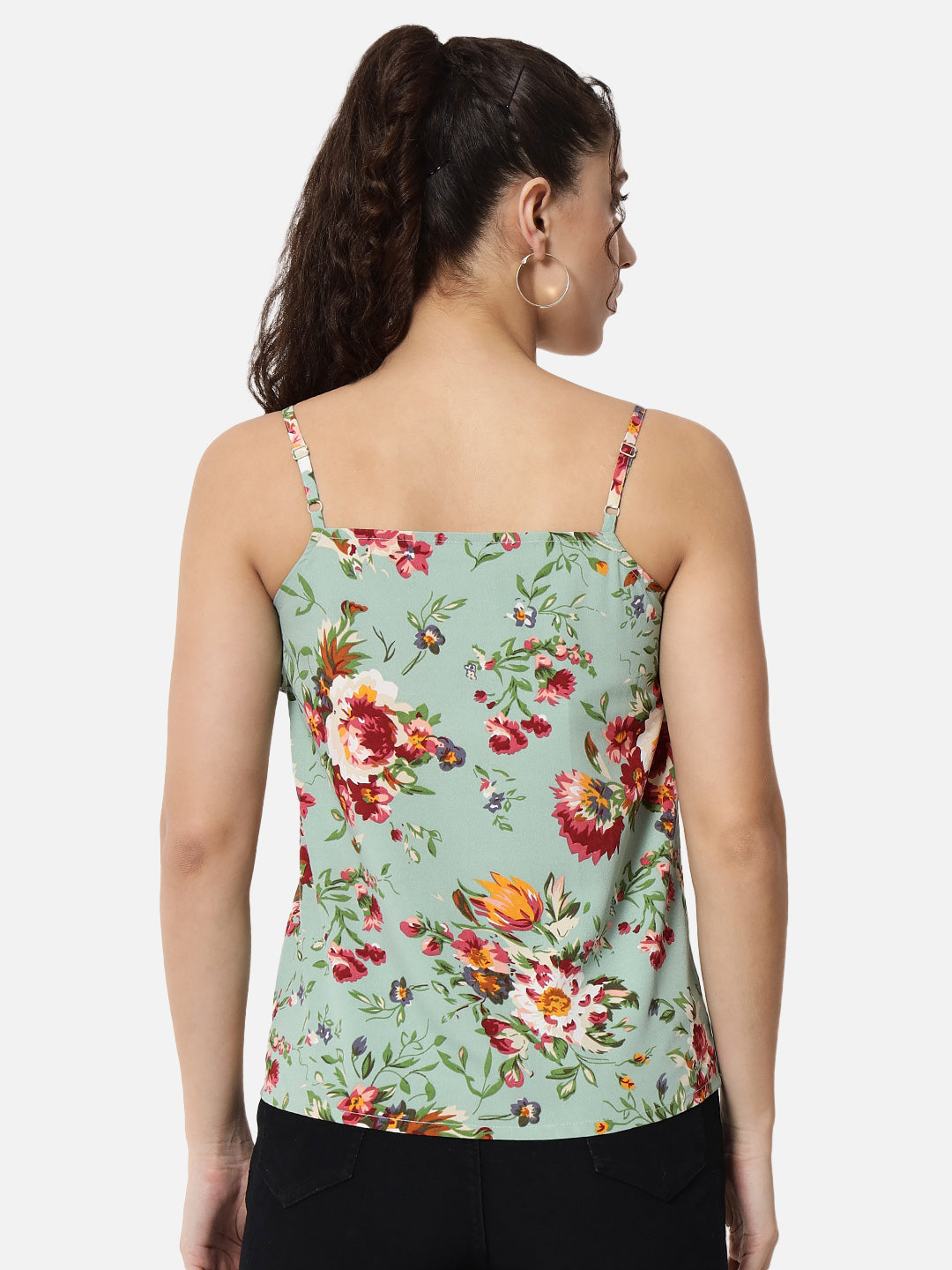 Multicolor Floral Sleeveless Spaghetti Top for Women