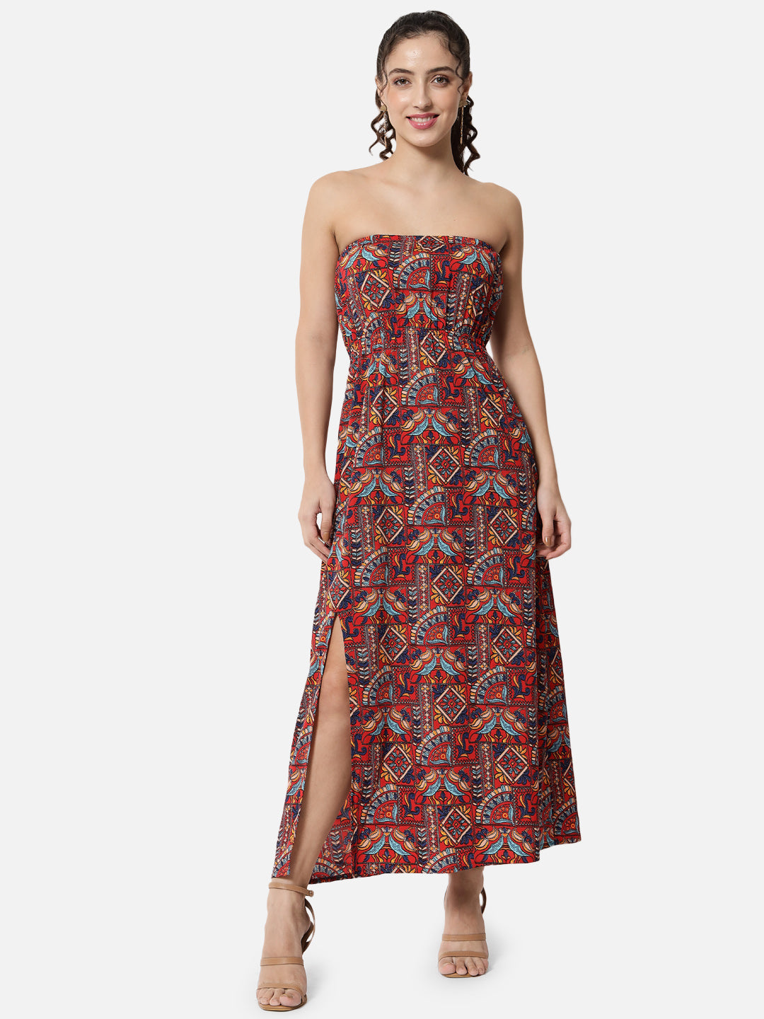 Multicolor Sleeveless Tube Dress for Women