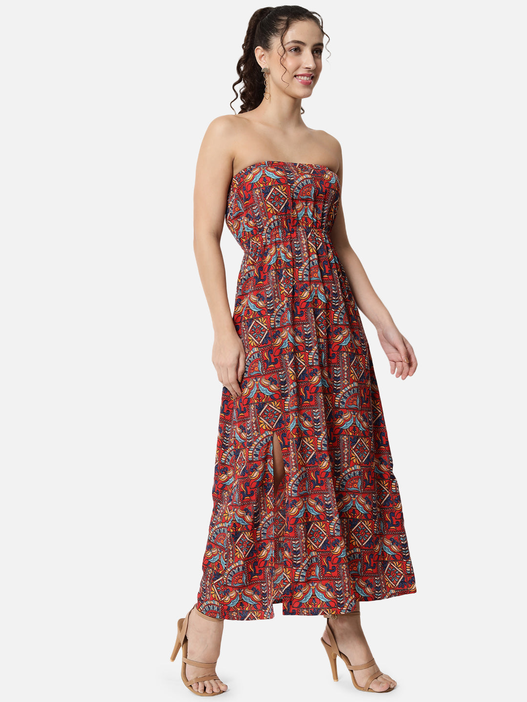 Multicolor Sleeveless Tube Dress for Women