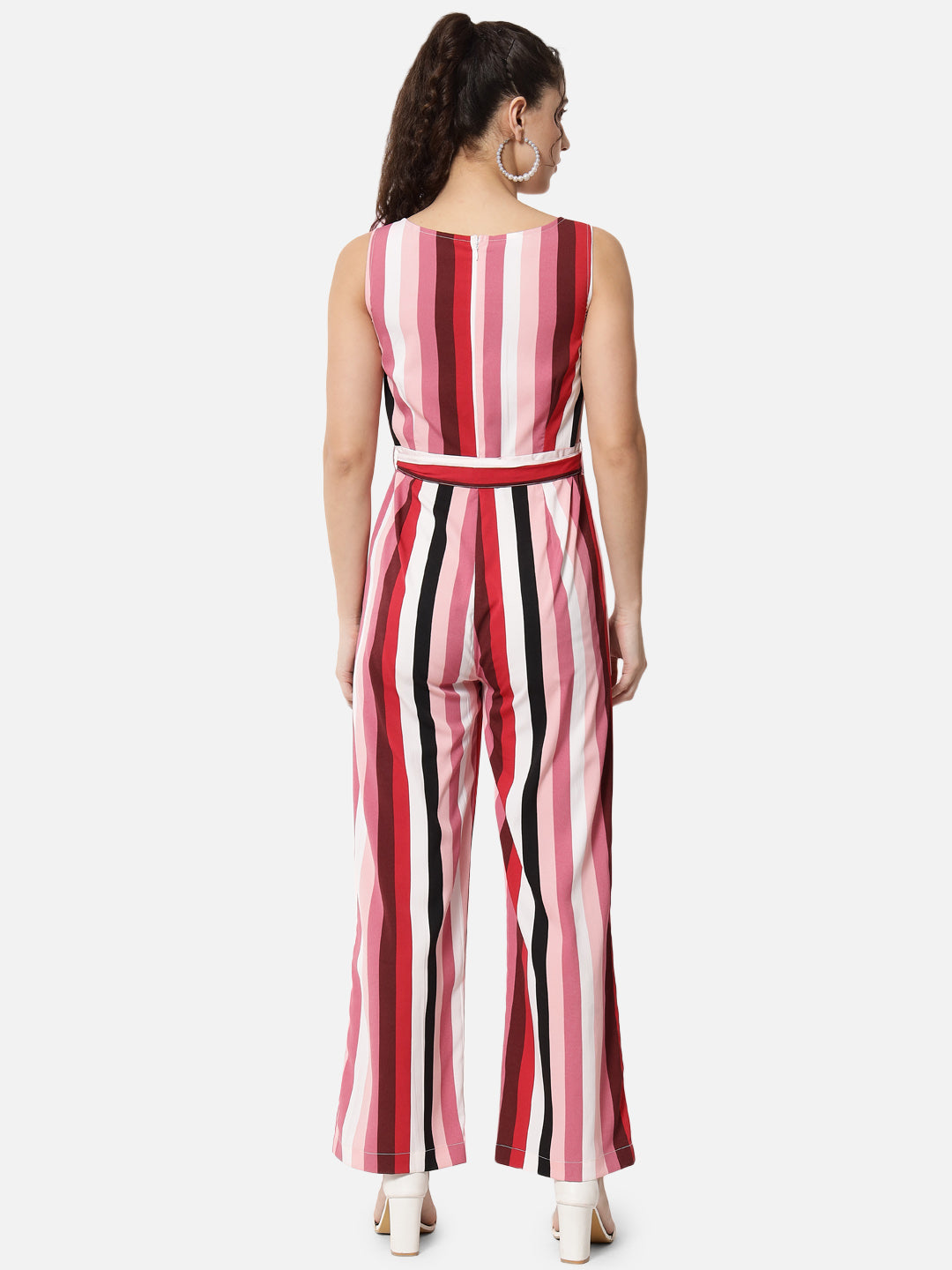 Multicolor Stripes Sleeveless Jumpsuit for Women