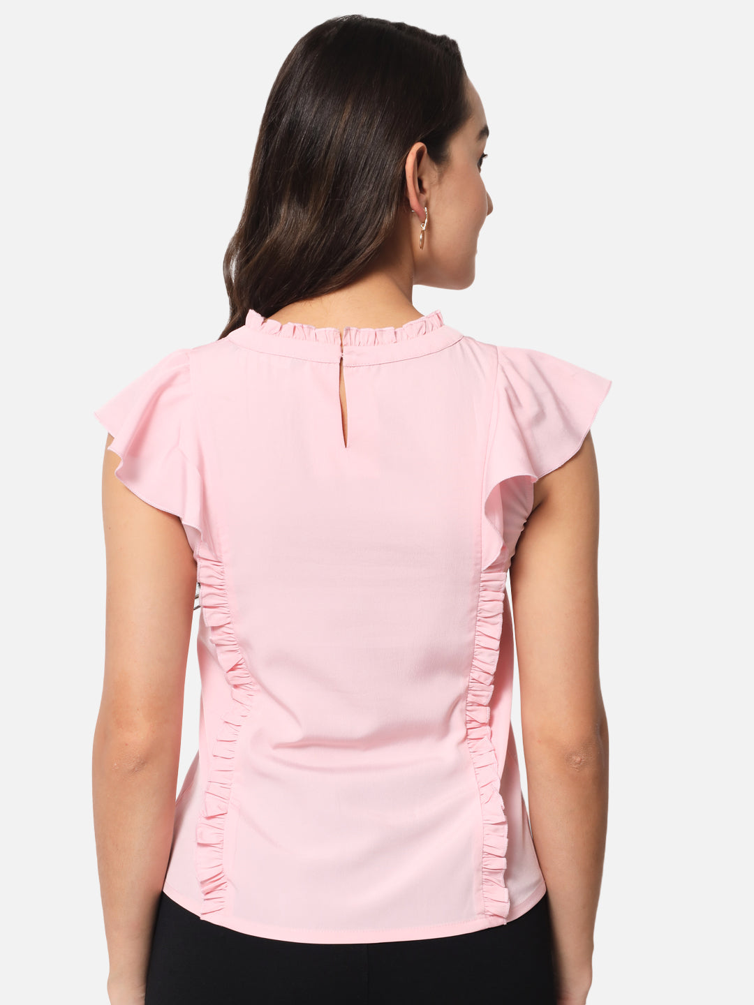 Pink Solid Sleeveless Top for Women
