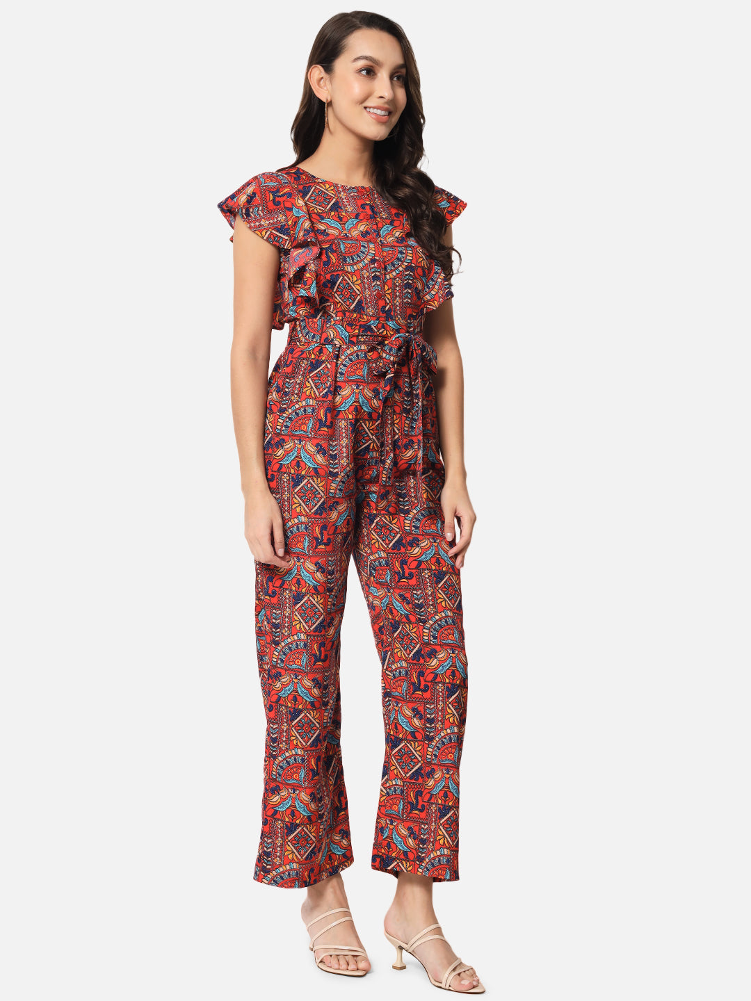 Multicolor Printed Sleeveless Jumpsuit for Women