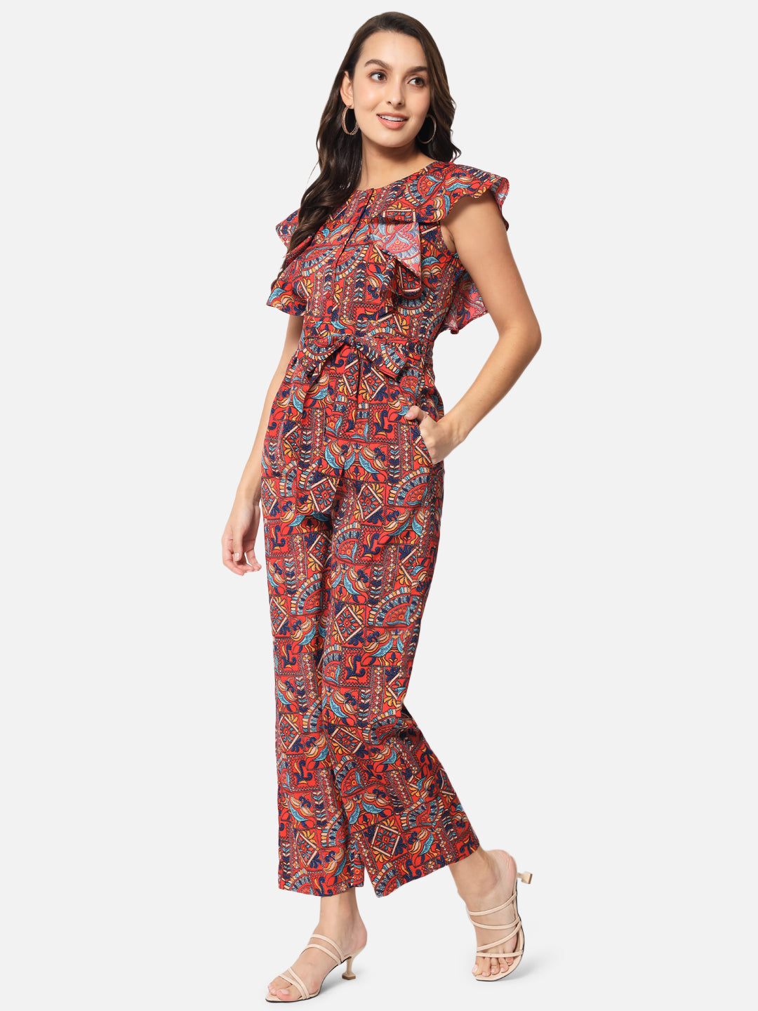 Multicolor Printed Sleeveless Jumpsuit for Women