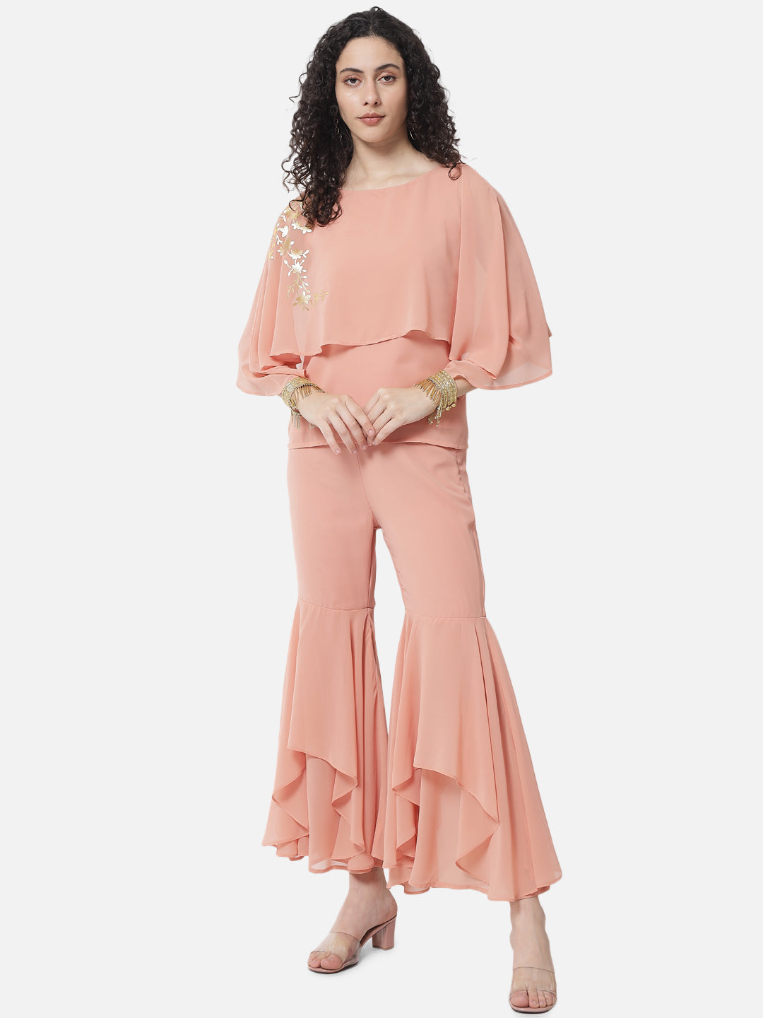 Solid Poly Georgette Sharara Palazzo for Women