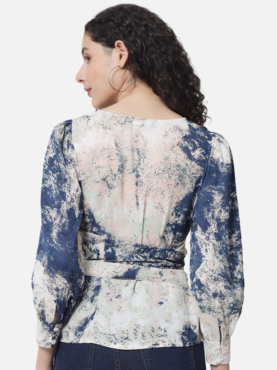 Multicolor Tie-Dye Round Neck Top for Women