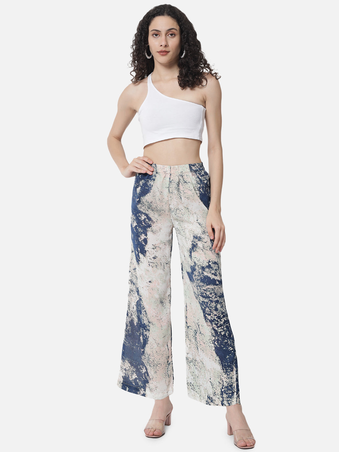 Tie-Dye Regular Fit Straight Palazzo for Women