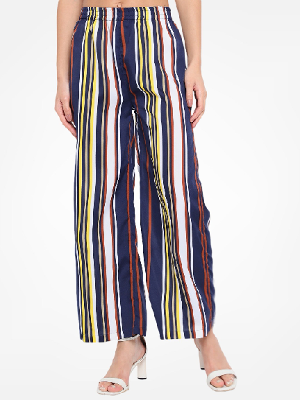 Stripe Regular Fit Straight Palazzo for Women