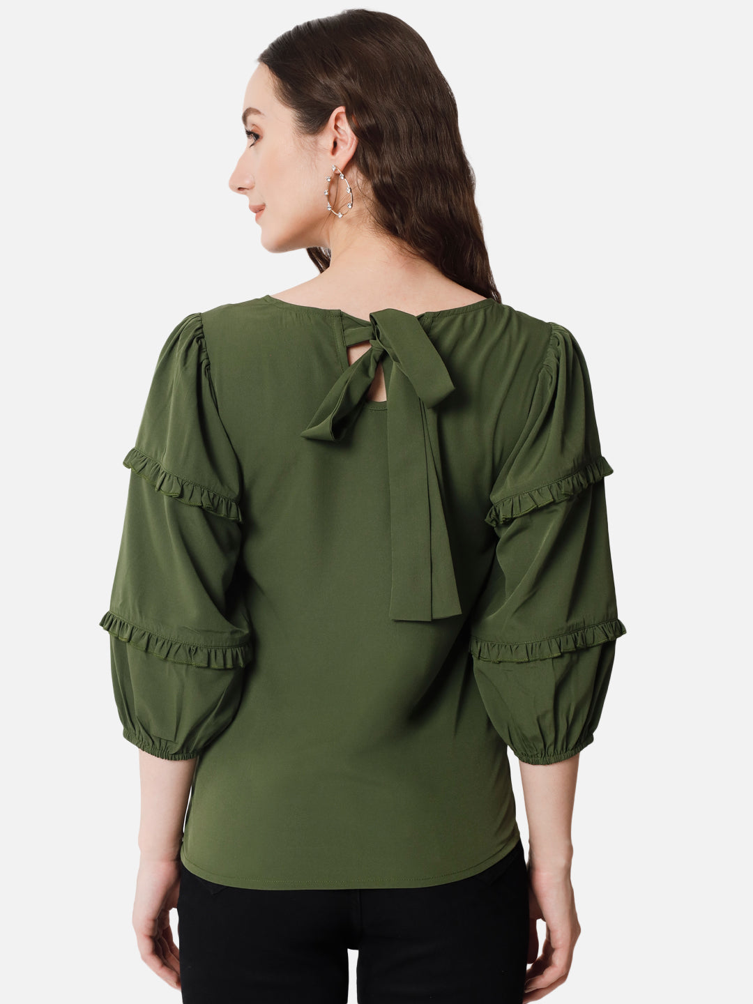 Solid Round Neck Top for Women