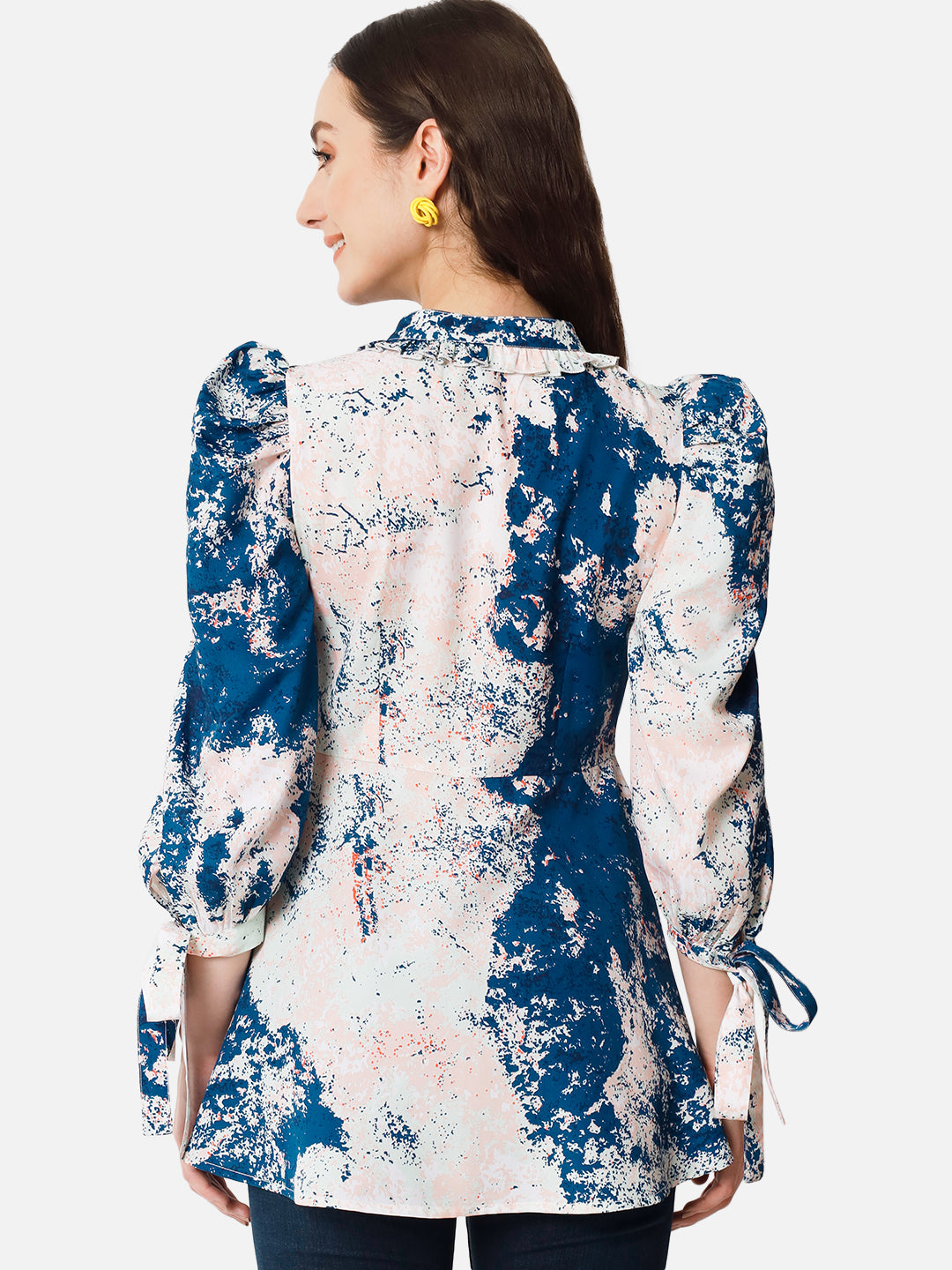 Multicolor Tie-Dye 3/4 Sleeve Top for Women