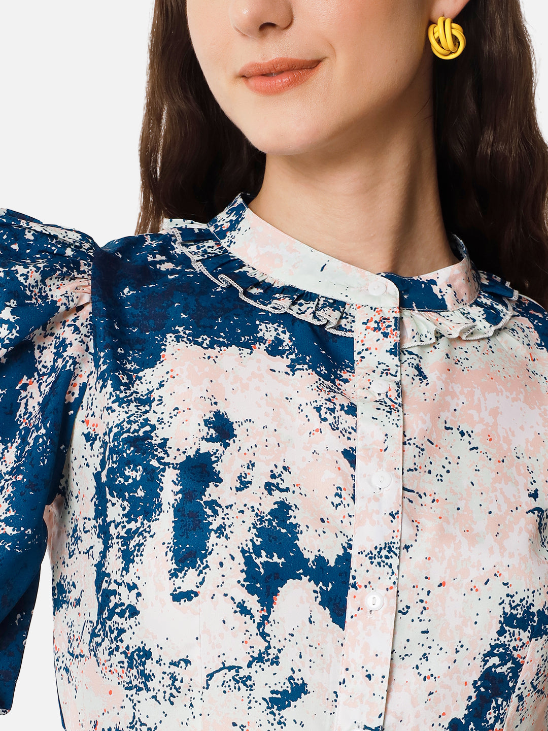 Multicolor Tie-Dye 3/4 Sleeve Top for Women