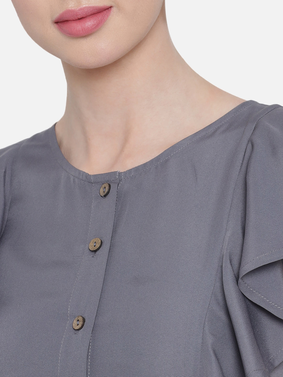 Solid Grey Sleeveless Jumpsuit for Women