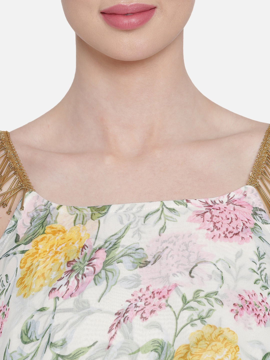 Floral Sleeveless Tiered Top for Women