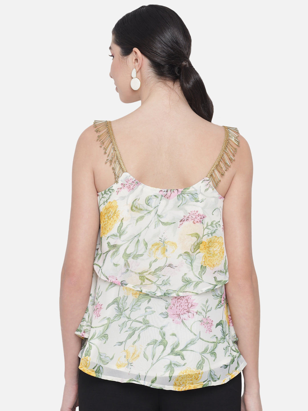 Floral Sleeveless Tiered Top for Women