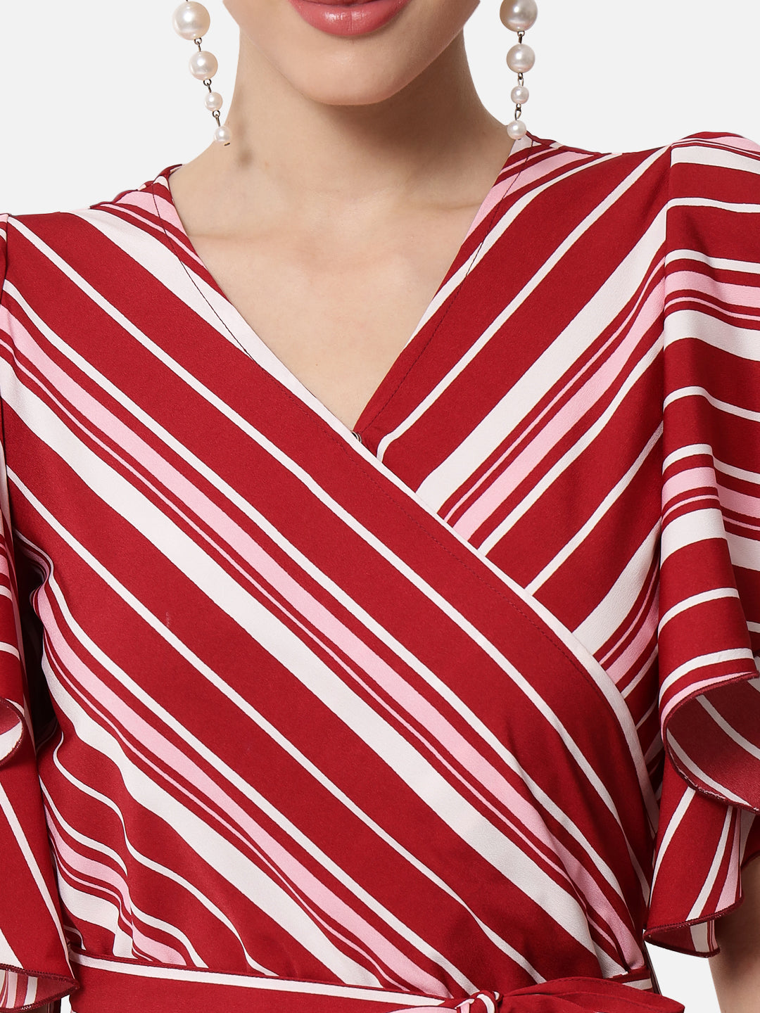 Multicolor Stripes V-neck Jumpsuit for Women