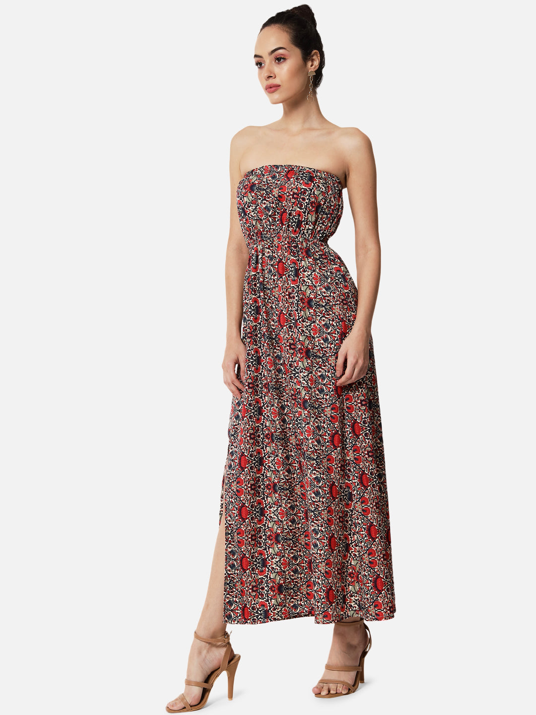 Floral Sleeveless Tube Dress for Women