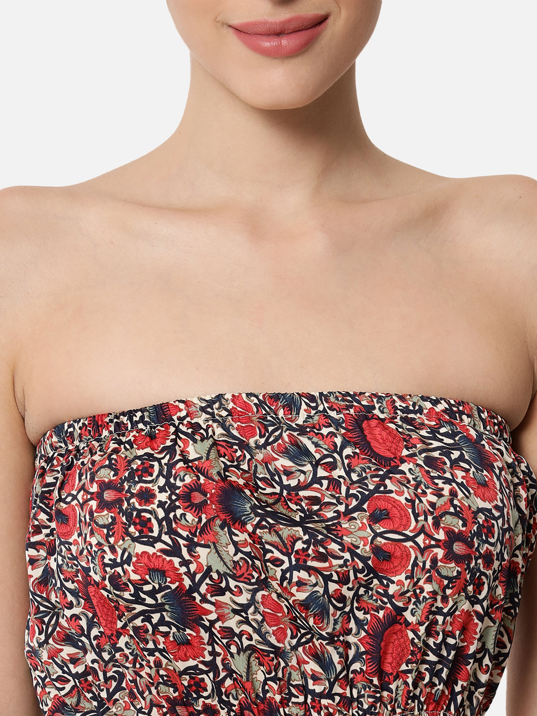 Floral Sleeveless Tube Dress for Women