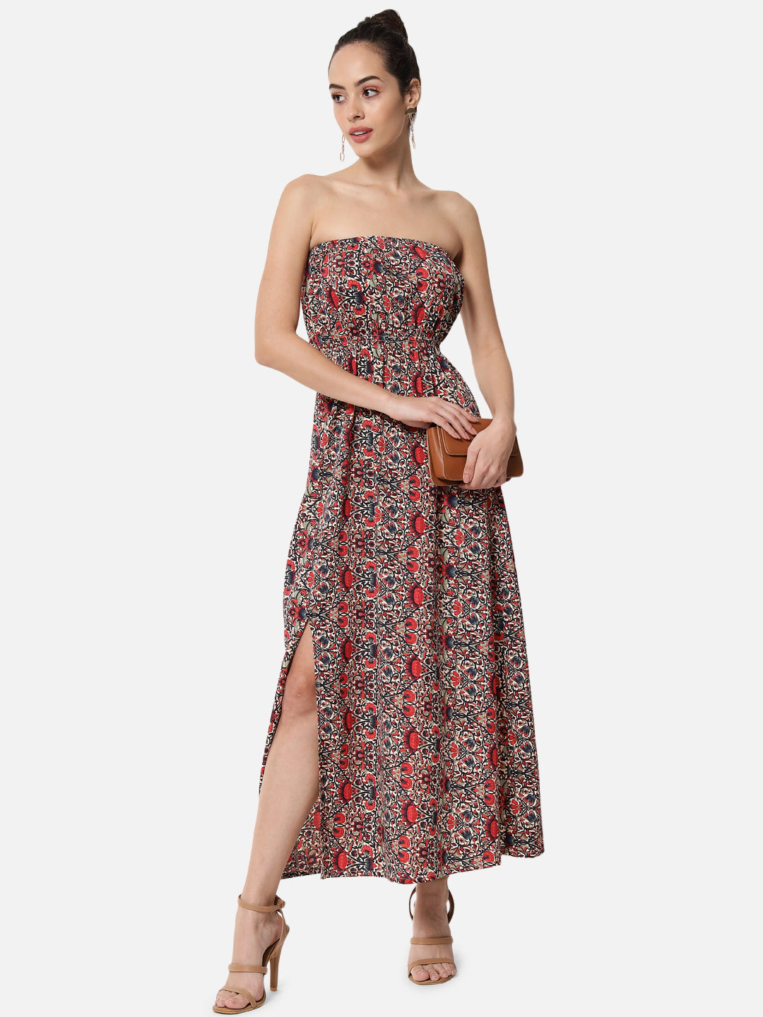 Floral Sleeveless Tube Dress for Women