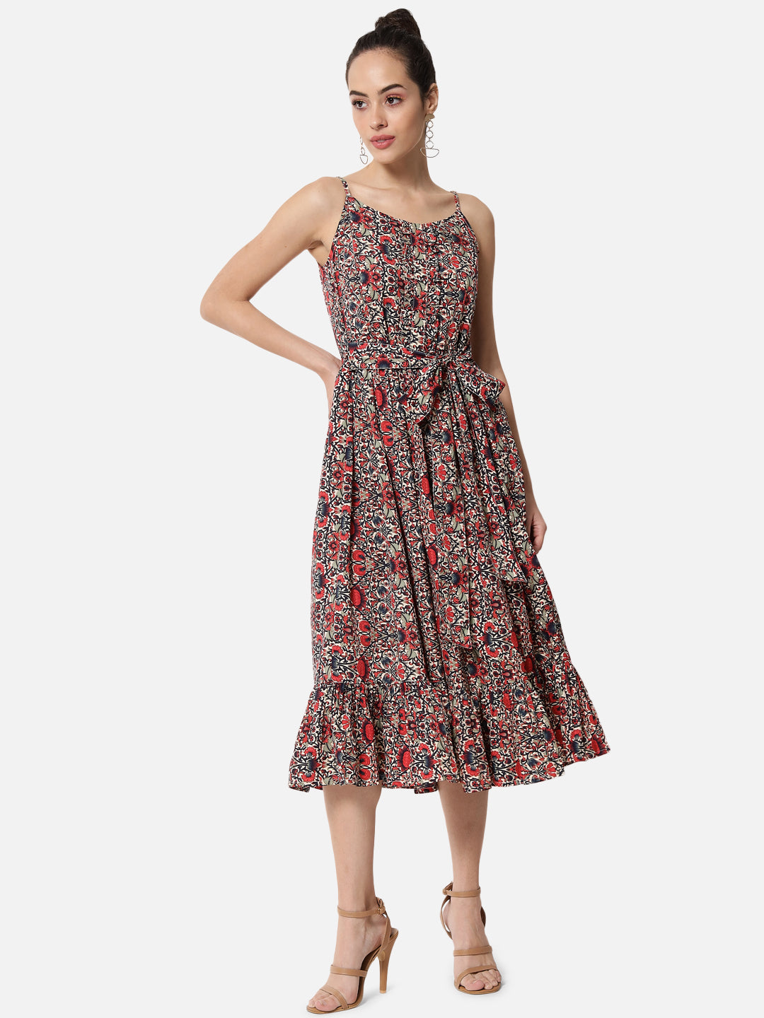 Floral Multicolor Sleeveless Dress for Women
