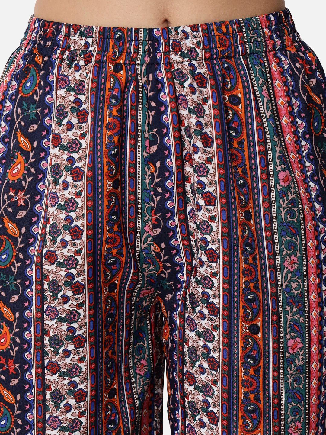 Multicolor All-Over Printed Regular Fit Straight Palazzo for Women