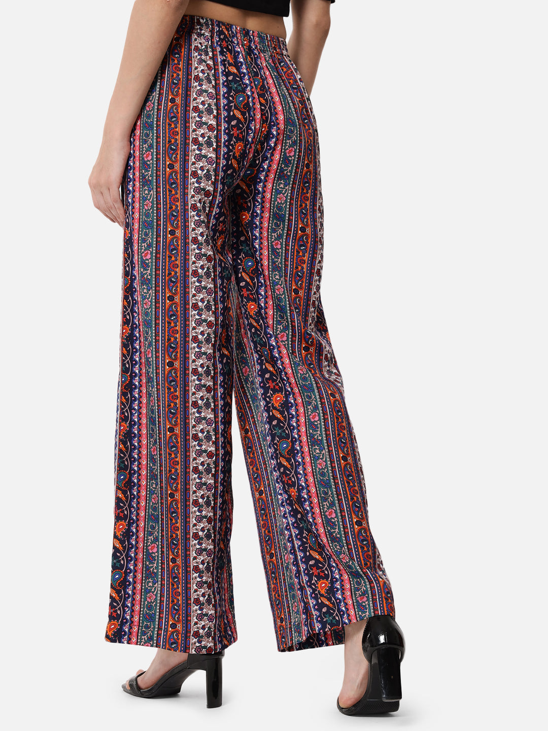 Multicolor All-Over Printed Regular Fit Straight Palazzo for Women