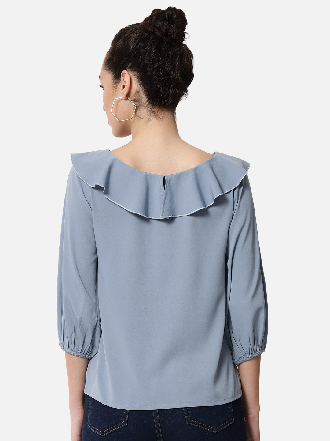 Solid Tie-Up Neck Top for Women