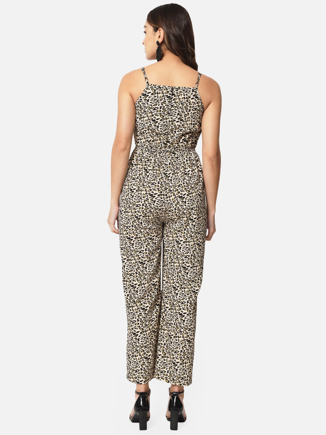 Tiger Print Sleeveless Jumpsuit for Women