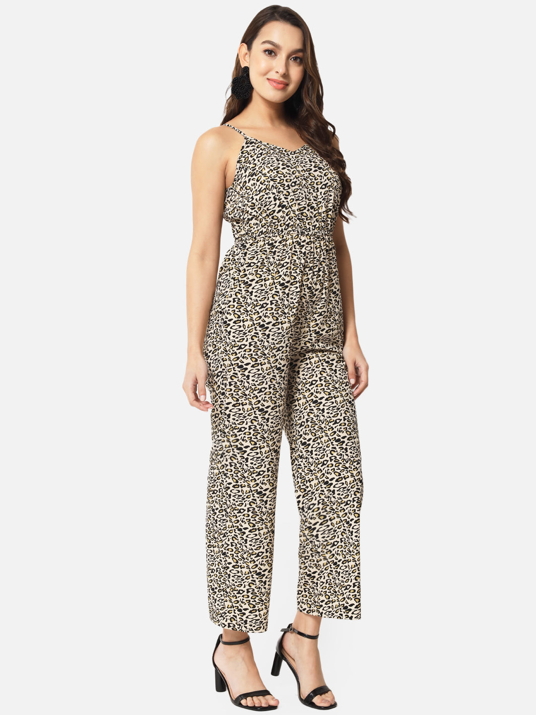 Tiger Print Sleeveless Jumpsuit for Women