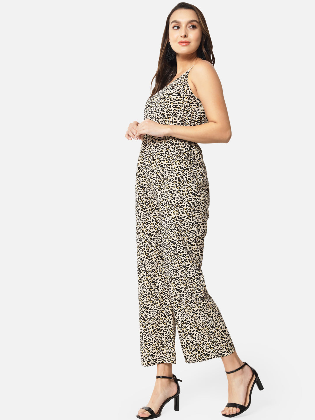 Tiger Print Sleeveless Jumpsuit for Women