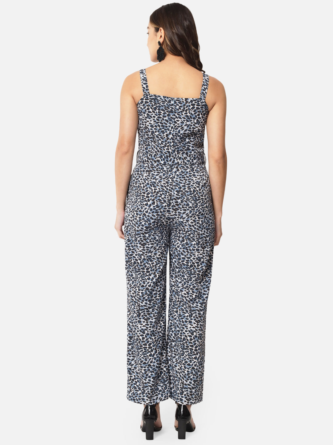 Tiger Printed Sleeveless Jumpsuit for Women