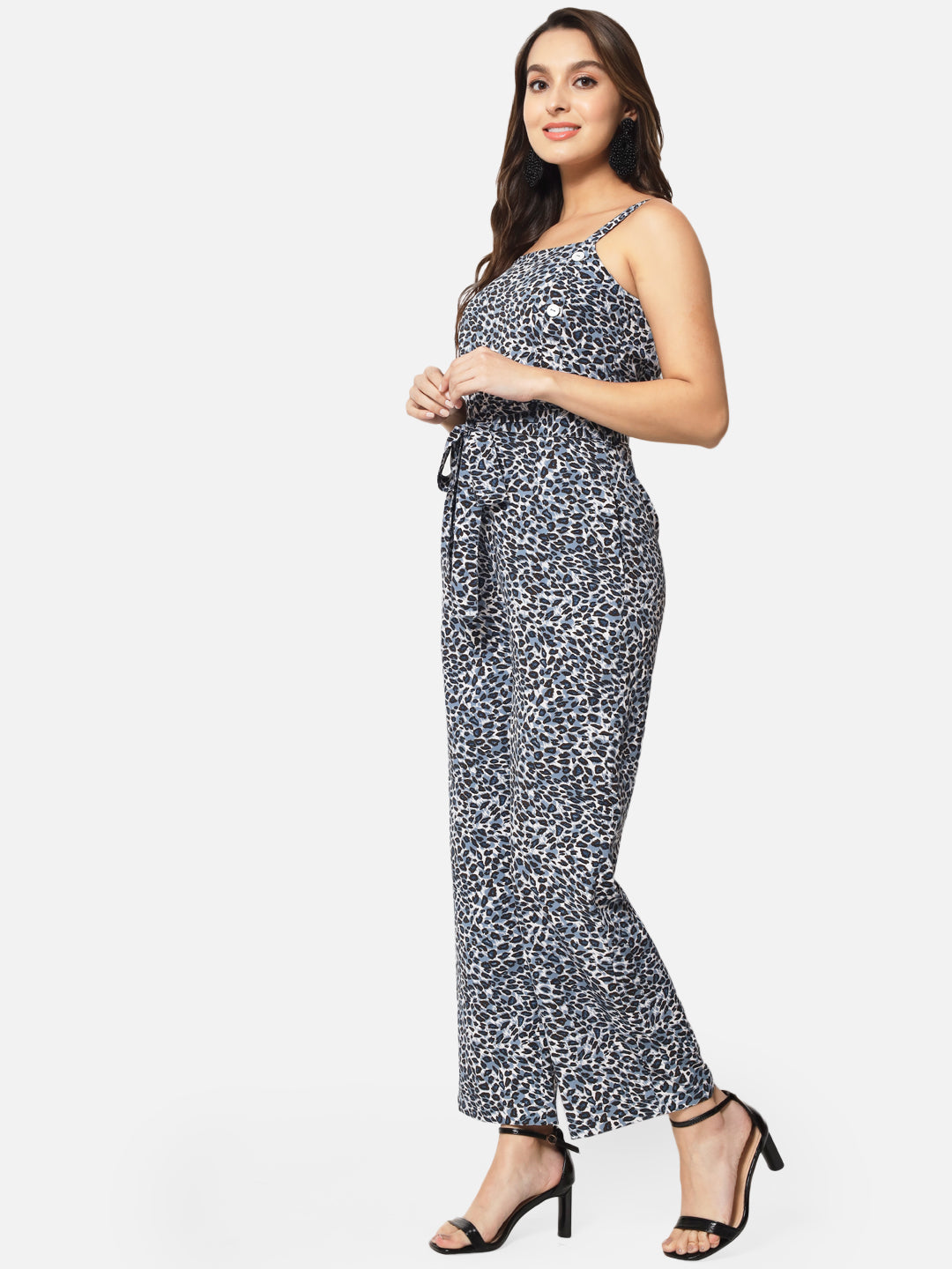 Tiger Printed Sleeveless Jumpsuit for Women