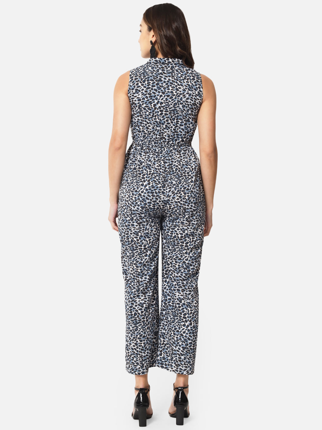 Tiger Print Sleeveless Jumpsuit for Women