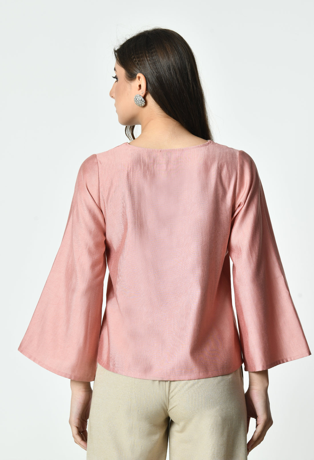 Solid V-Neck Top for Women