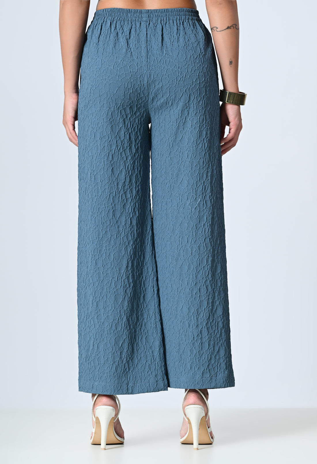 Self-Design Regular Fit Straight Palazzo for Women