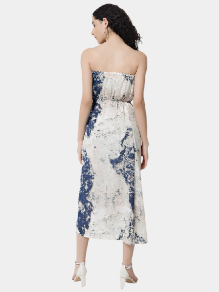 Tie-Dye Sleeveless Tube Dress for Women
