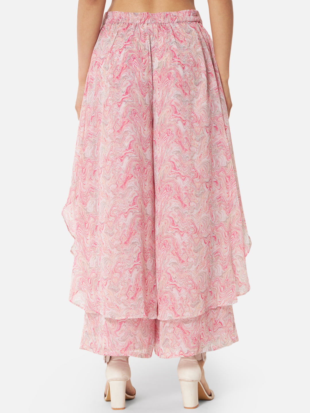 Tie-Dye Loose Fit Poly Georgette Flare Palazzo for Women