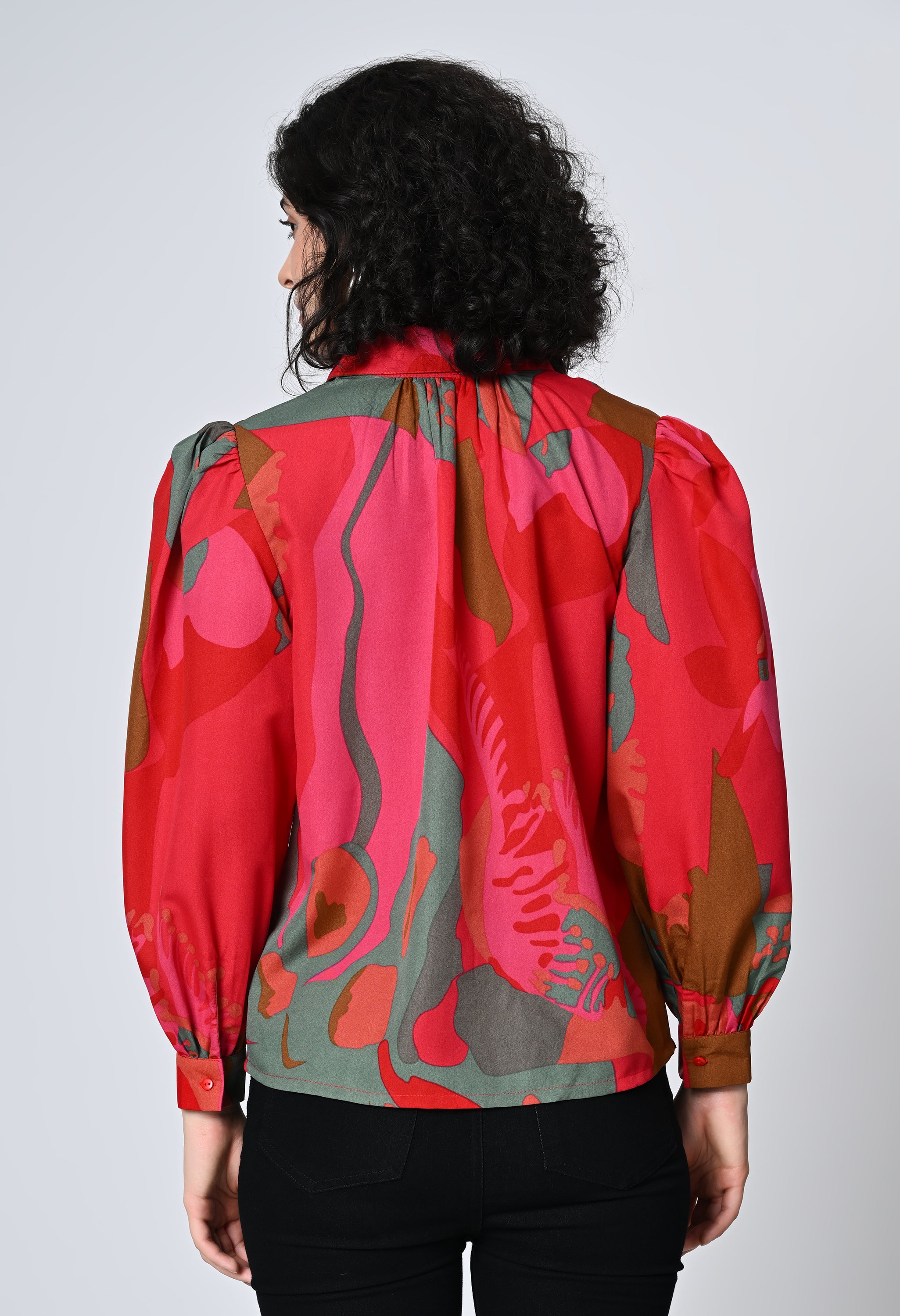 Multicolor Printed Full Cuff Sleeve Shirt for Women
