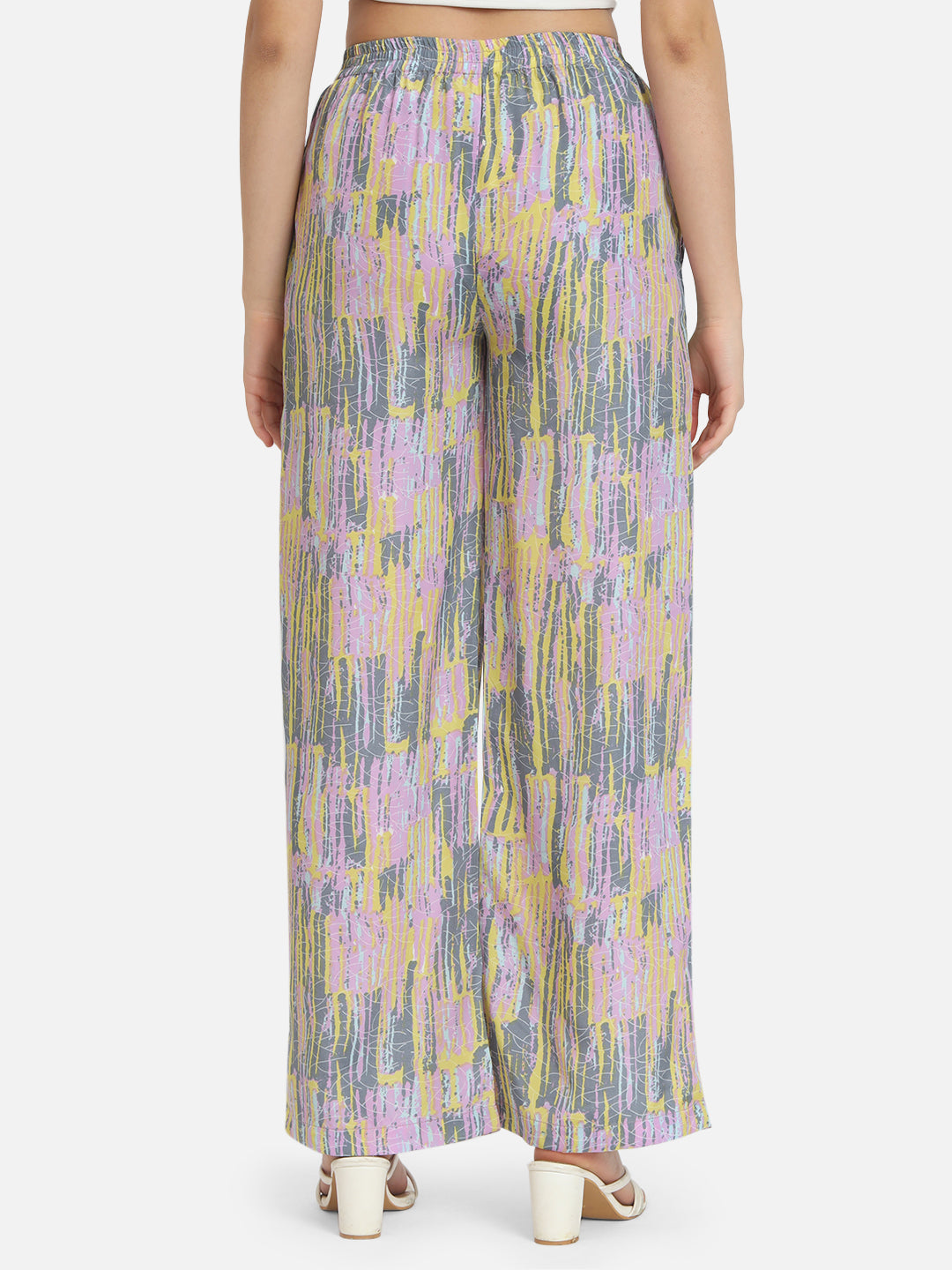 Multicolor All-Over Printed Regular Fit Straight Palazzo for Women