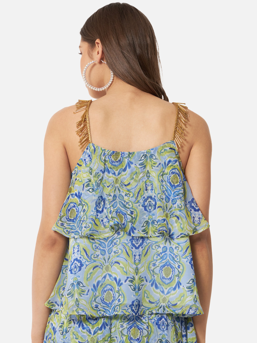 Floral Sleeveless Tiered Top for Women