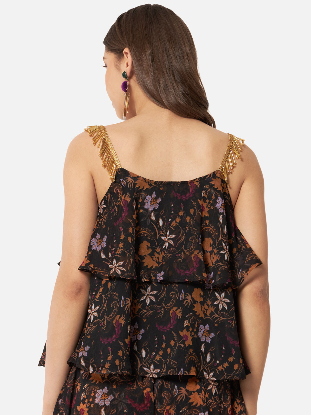 Floral Sleeveless Tiered Top for Women