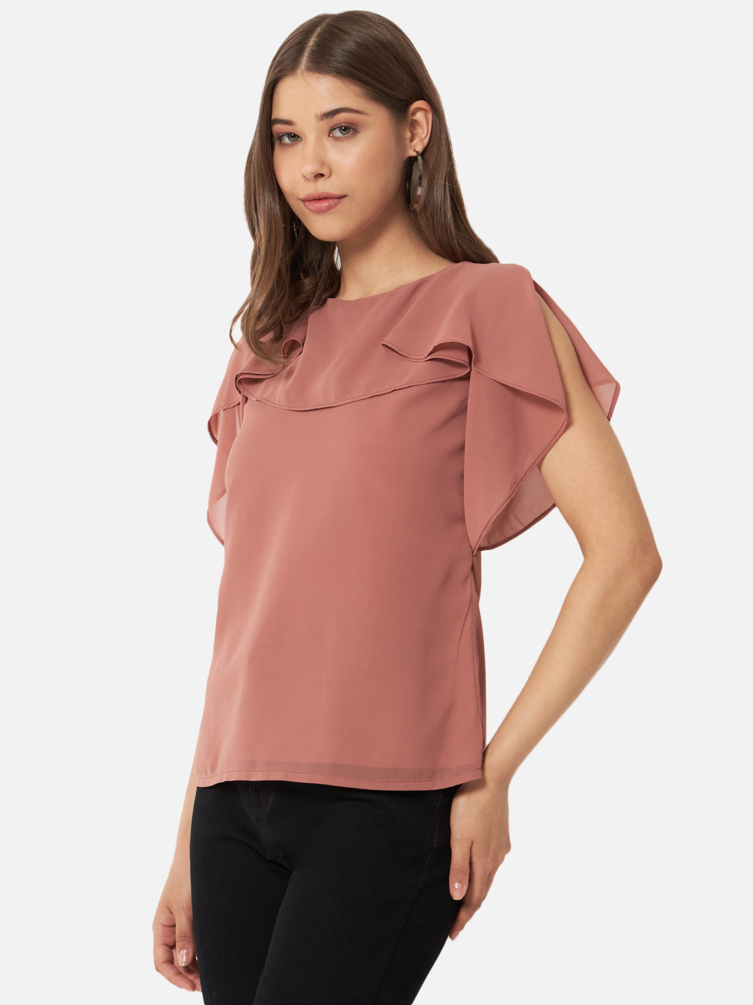 Solid Brown Sleeveless Top for Women