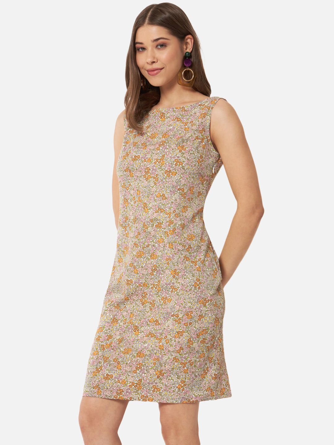 Floral Sleeveless Bodycon Dress for Women