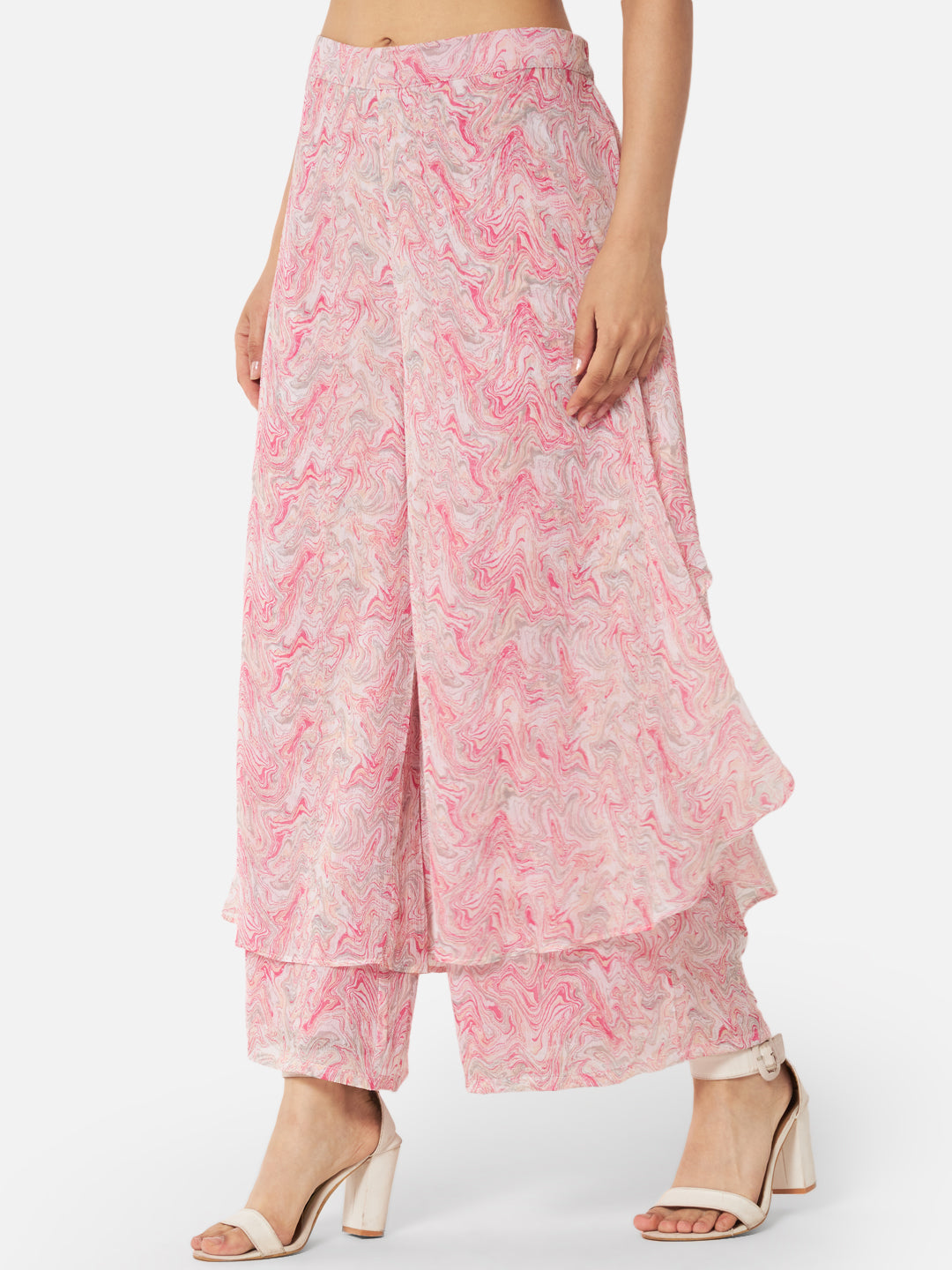 Tie-Dye Loose Fit Poly Georgette Flare Palazzo for Women