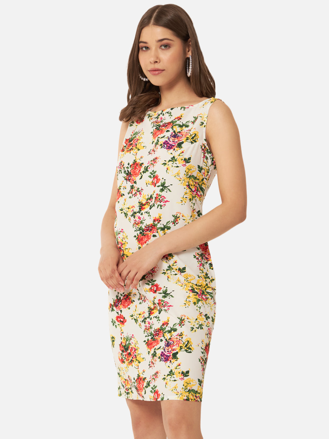 Multicolor Floral Sleeveless Bodycon Dress for Women