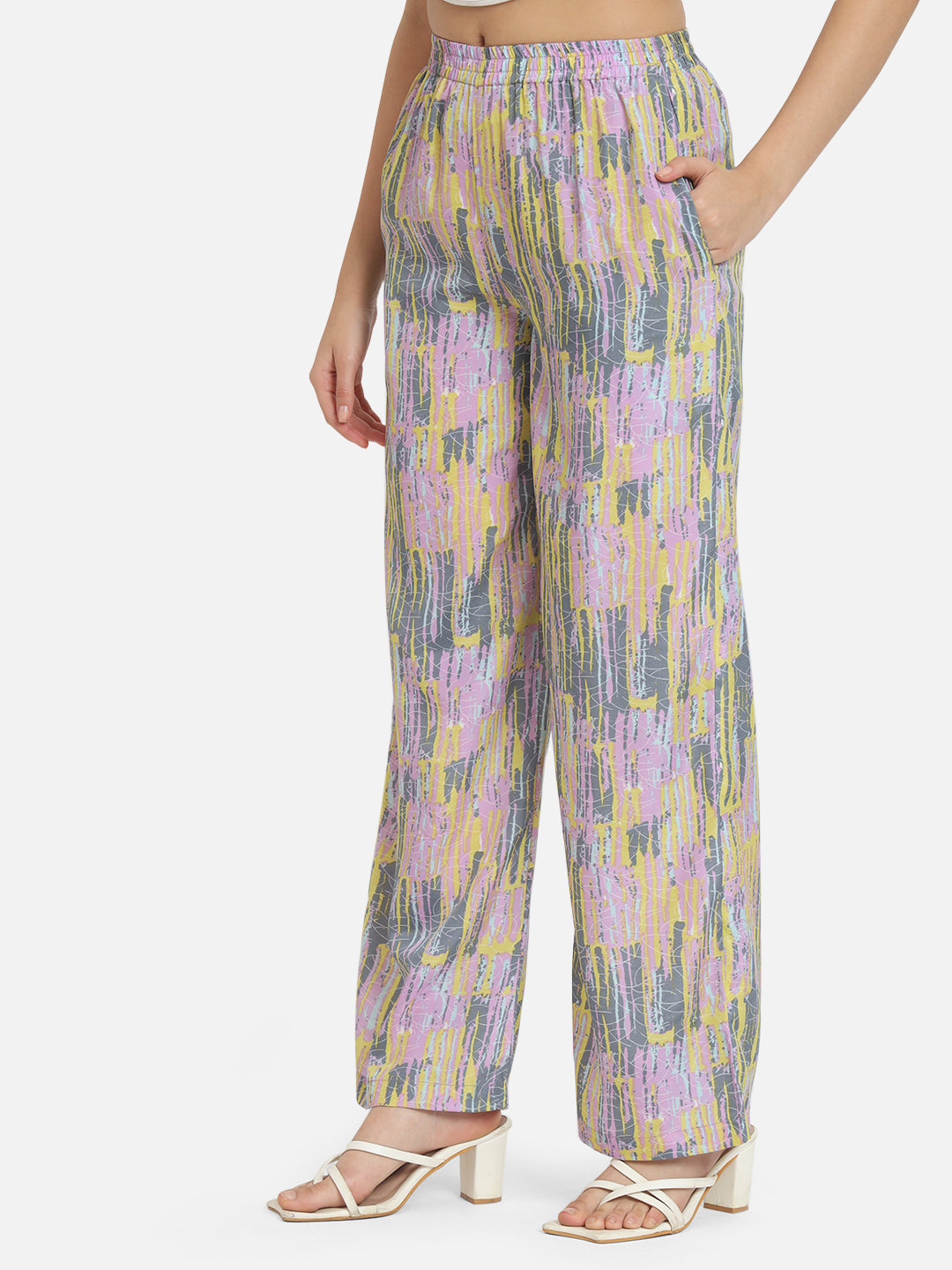 Multicolor All-Over Printed Regular Fit Straight Palazzo for Women